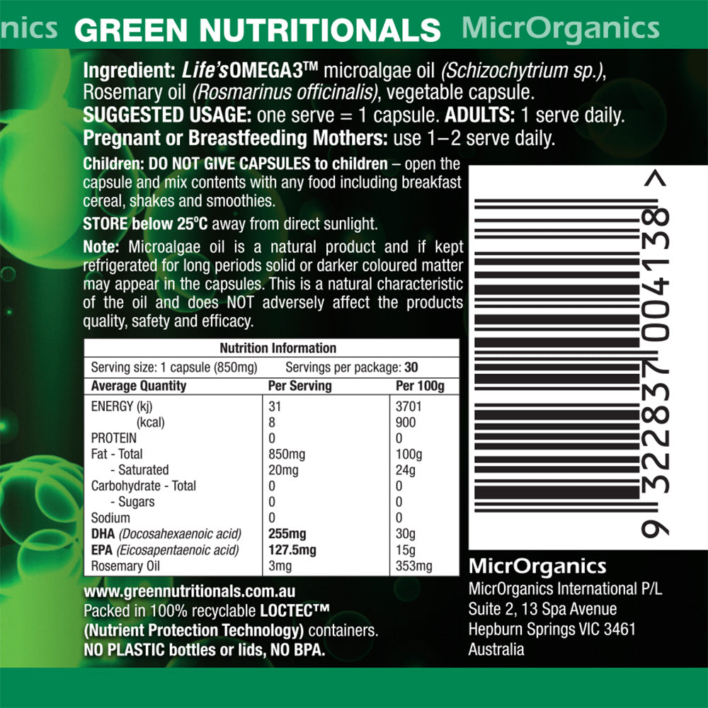 Green Nutritionals Pure Plant-Source Green Omega