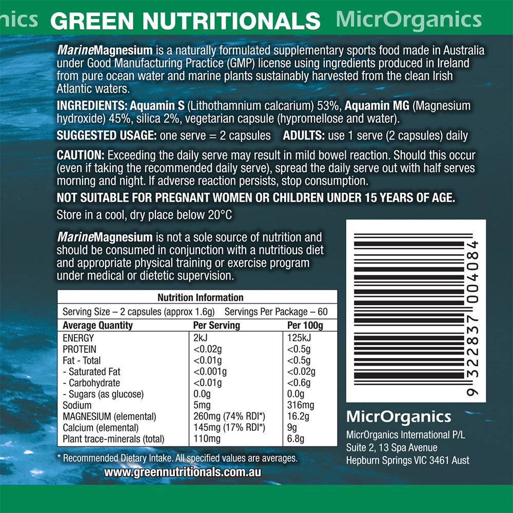 Green Nutritionals Pure Ocean-Source Marine Magnesium