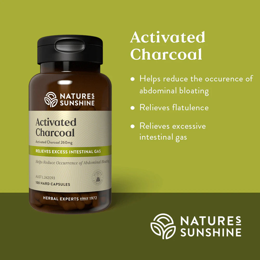 Natures Sunshine Activated Charcoal 260mg 100c