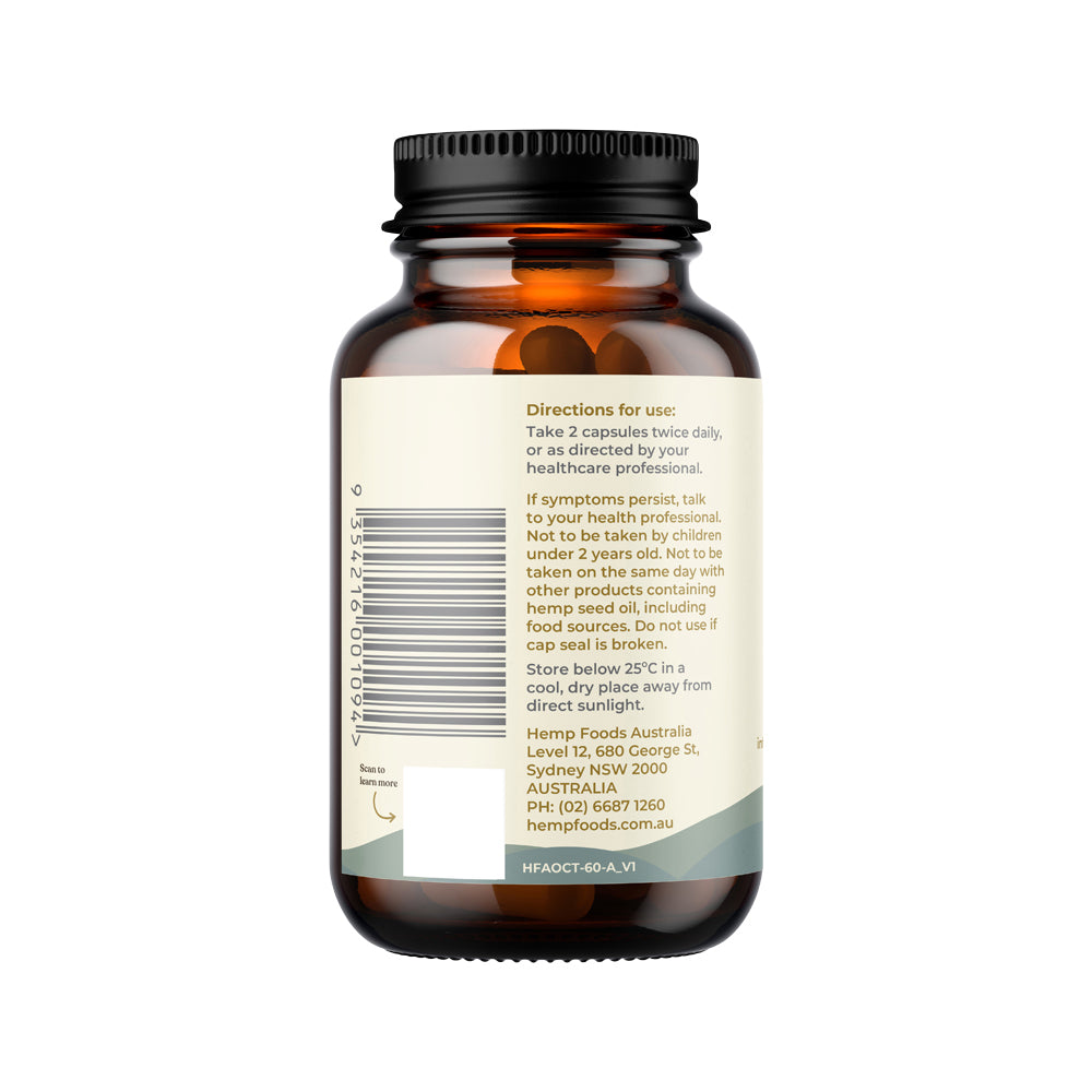Hemp Foods Australia Pain Relief Hemp Gold Seed Oil (Turmeric Curcumin & Black Pepper) Capsules 60c