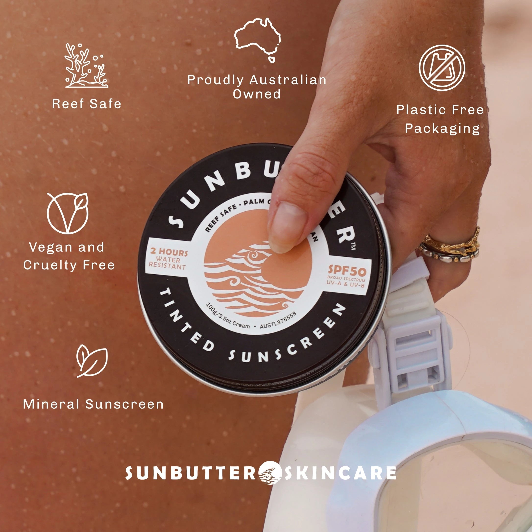 SunButter Vegan Surf Zinc Tan SPF 50 Tin 70g