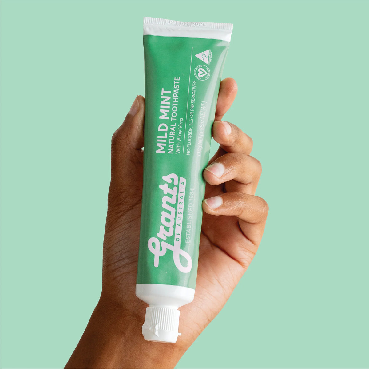 Grants Of Australia Natural Toothpaste Mild Mint with Aloe Vera 110g