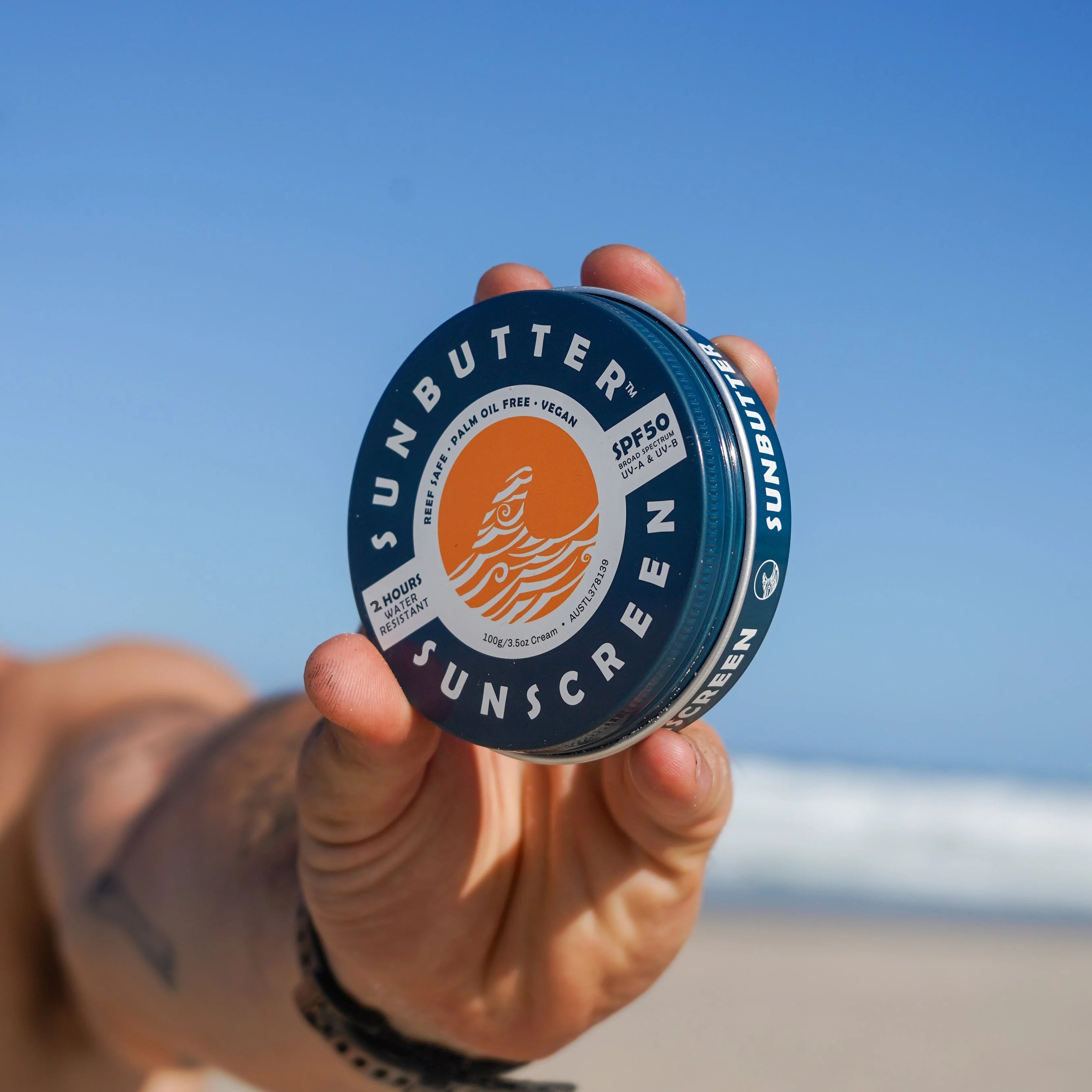 SunButter SPF50 Water Resistant Reef Safe Sunscreen Tin 100g